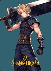 Cloud, Ex-SOLDIER (50/53) Art Card - Gold-Stamped Signature